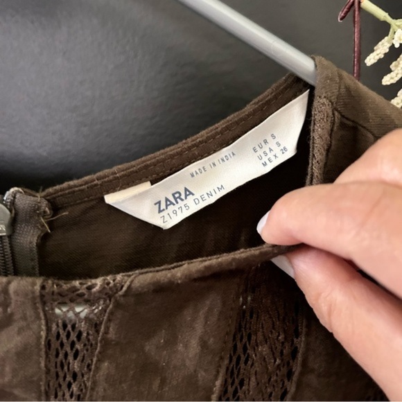 Zara‎ Shift Dress Olive Green. Size S - Picture 6 of 12